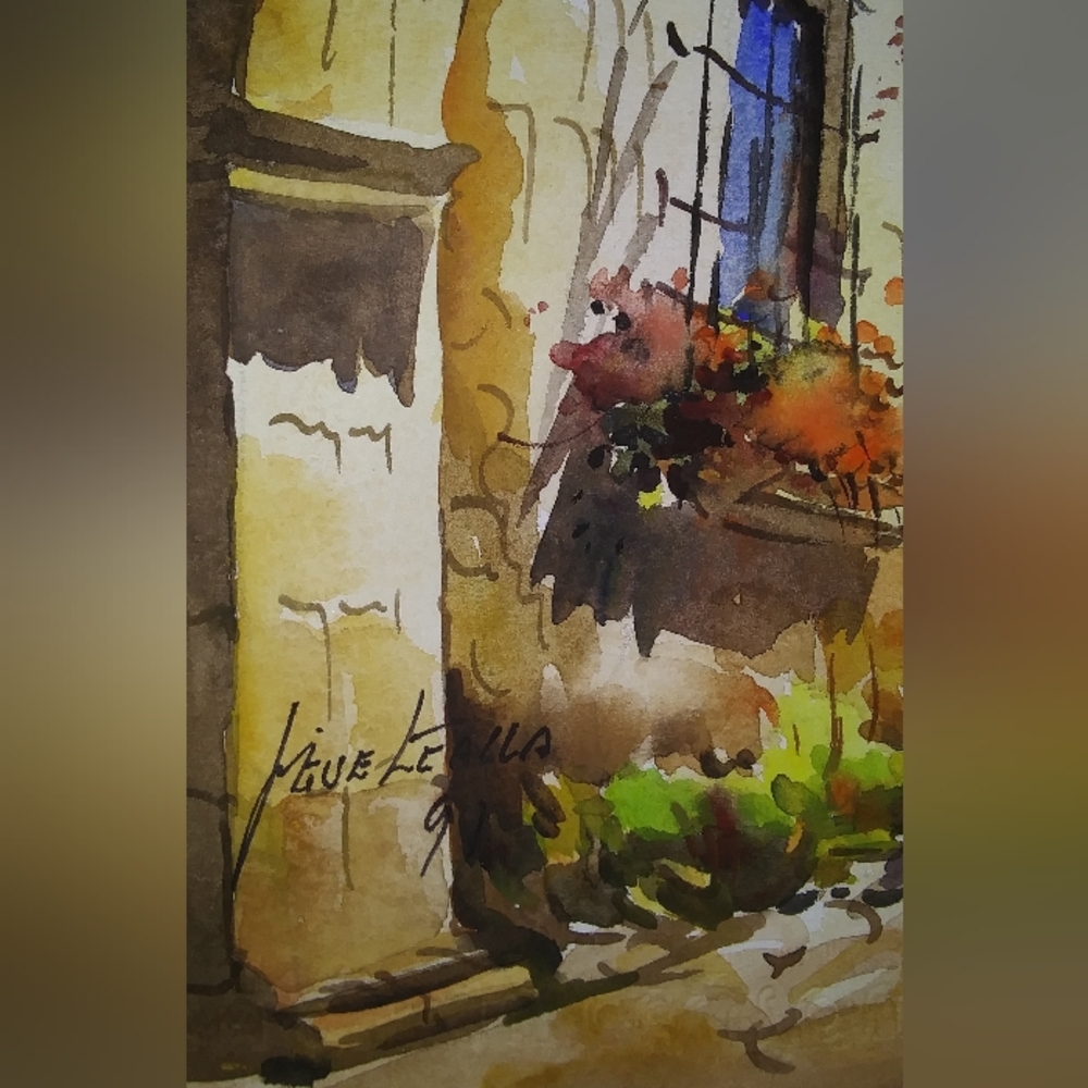 Andes Vintage Watercolor Peruvian Village Theme Unframed 10x13" Vibrant Colors - Picture 2 of 8